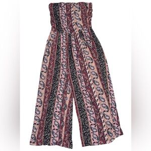 J for Justify Strapless Cropped Wide Leg Romper